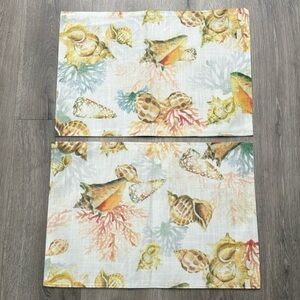 Coastal Beach Seashell Summer Dining Placemats - set of 2